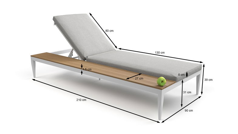 Silas Sun Lounger Compact (weiß)