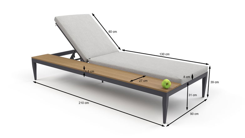 Silas Sun Lounger Set (anthrazit)