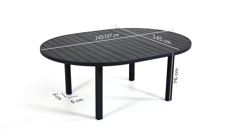 Esstisch ausziehbar 145/197 cm, rund (weiß)