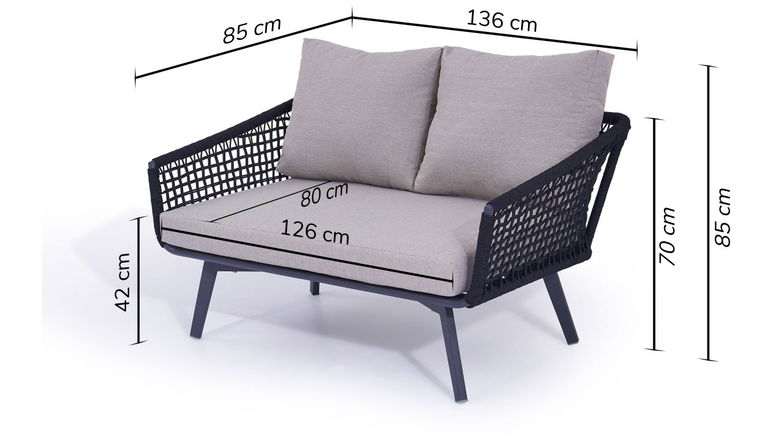 Sofa Diva 136 cm (grau)