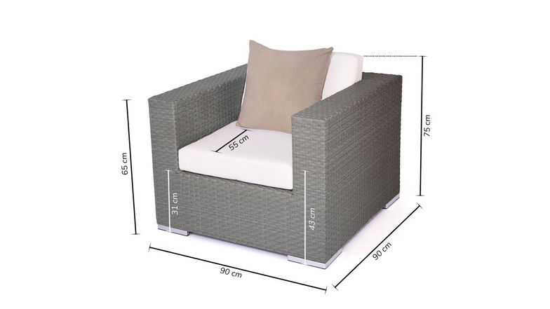 Cube Sessel 90 cm (weiß)